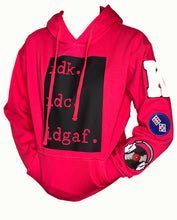 Load image into Gallery viewer, Customizable Pink IDGAF Hoodie
