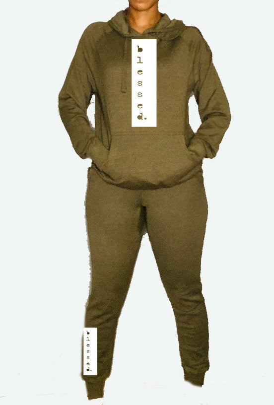 Women's Olive Green BLESSED Sweatsuit